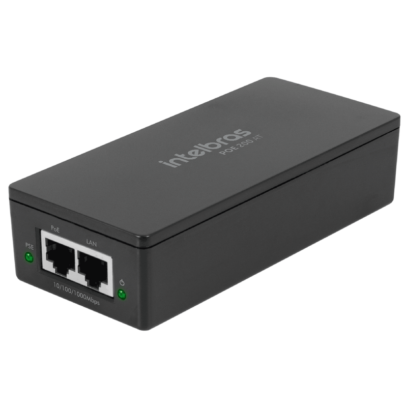 Injetor Conversor Intelbras PoE Ativo Gigabit Ethernet - PoE 200 AT