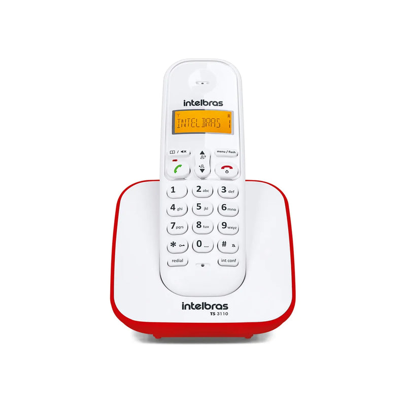 Telefone sem Fio Digital TS 3110 Branco com Vermelho Intelbras