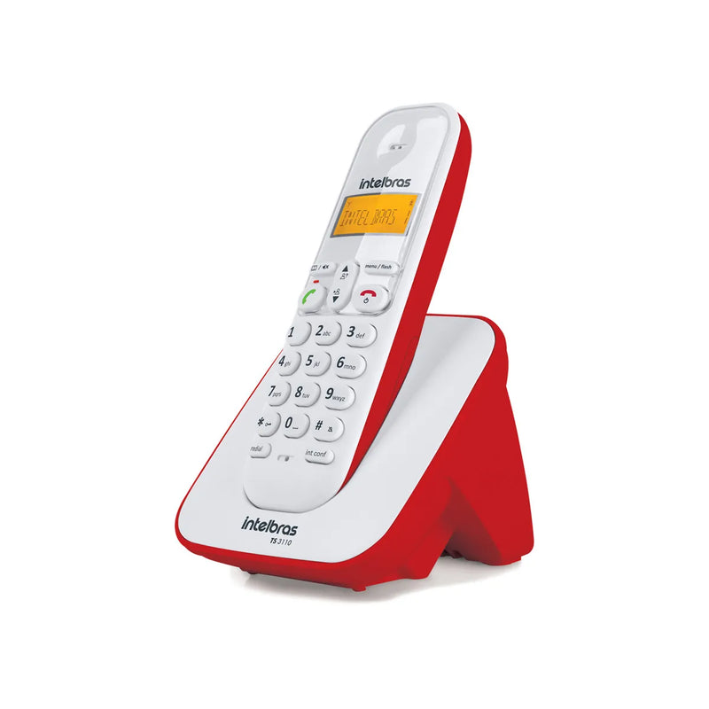 Telefone sem Fio Digital TS 3110 Branco com Vermelho Intelbras