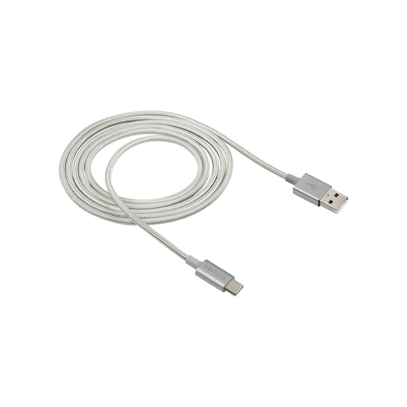 Cabo USB - USB-C 1,5m nylon branco Intelbras EUAC 15NB