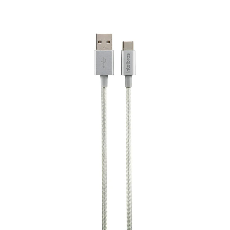 Cabo USB - USB-C 1,5m nylon branco Intelbras EUAC 15NB