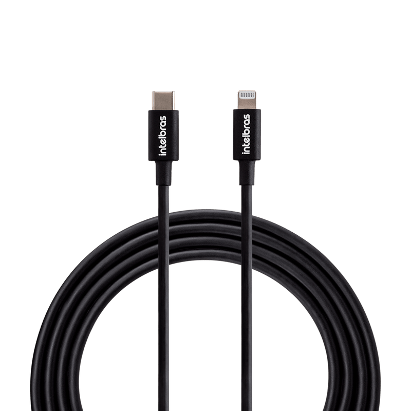 Cabo USB-C - Lightning 1,2m PVC Preto Intelbras EUCL 12PP