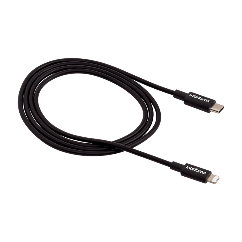 Cabo USB-C - Lightning 1,2m PVC Preto Intelbras EUCL 12PP