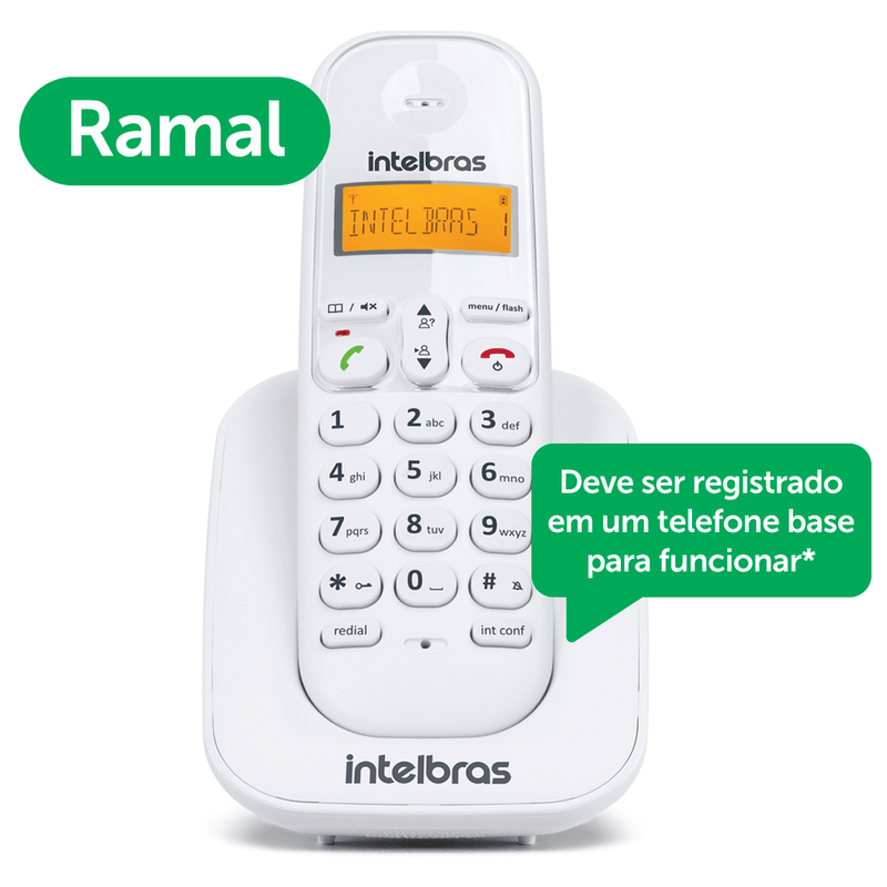 Ramal Sem Fio Digital TS 3111 Branco Intelbras