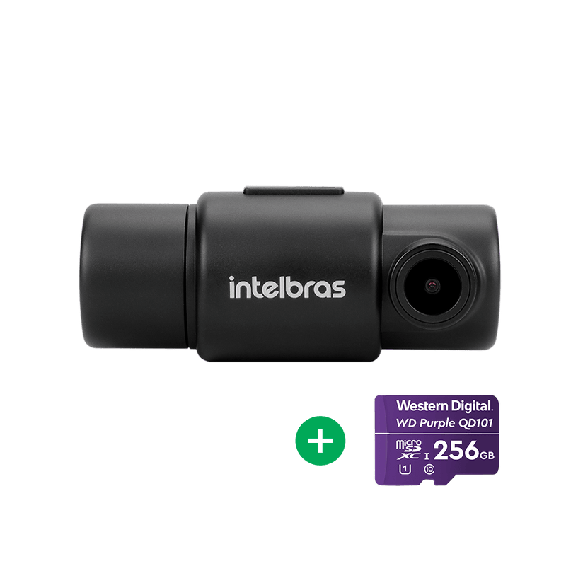 Kit Câmera veicular Duo Intelbras DC 3201 2K+ + Cartão Micro SD 256GB