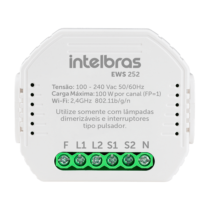 Interruptor Controlador Dimmer Smart Wi-Fi Intelbras EWS 252