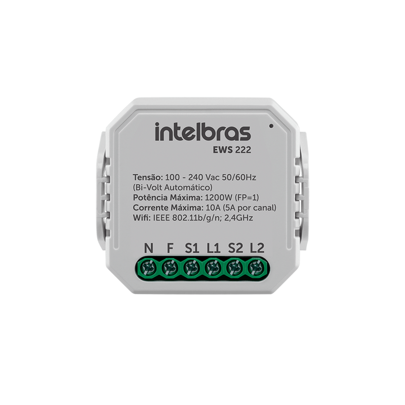 Interruptor Controlador de Cargas Wifi 2/2 EWS 222 Intelbras