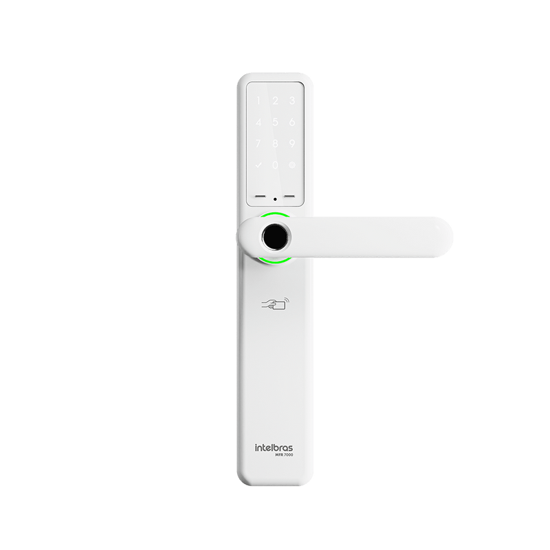 Fechadura Digital Inteligente de Embutir com Biometria MFR 7000 Branca Intelbras