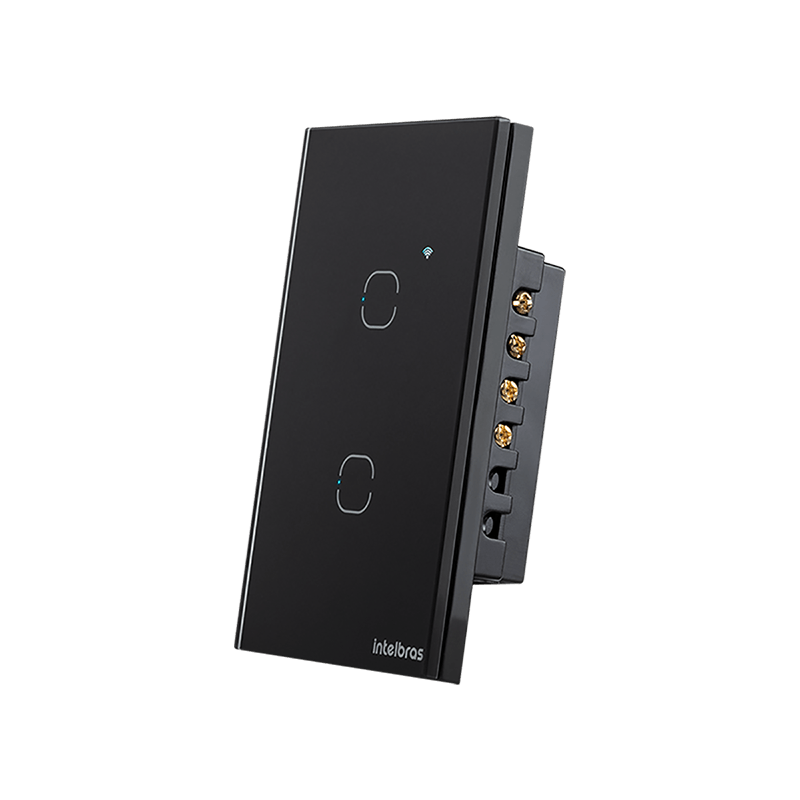 Interruptor Touch Inteligente Zigbee 2 Teclas EZS 1002 Preto Intelbras