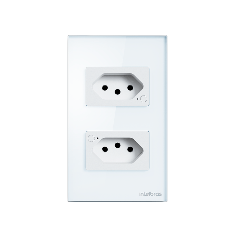 Tomada Dupla Inteligente Intelbras Wi-Fi ETS 1002 Branco