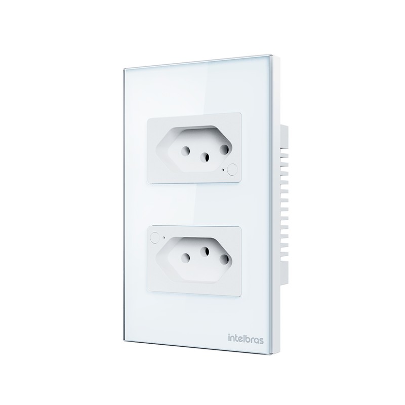 Tomada Dupla Inteligente Intelbras Wi-Fi ETS 1002 Branco