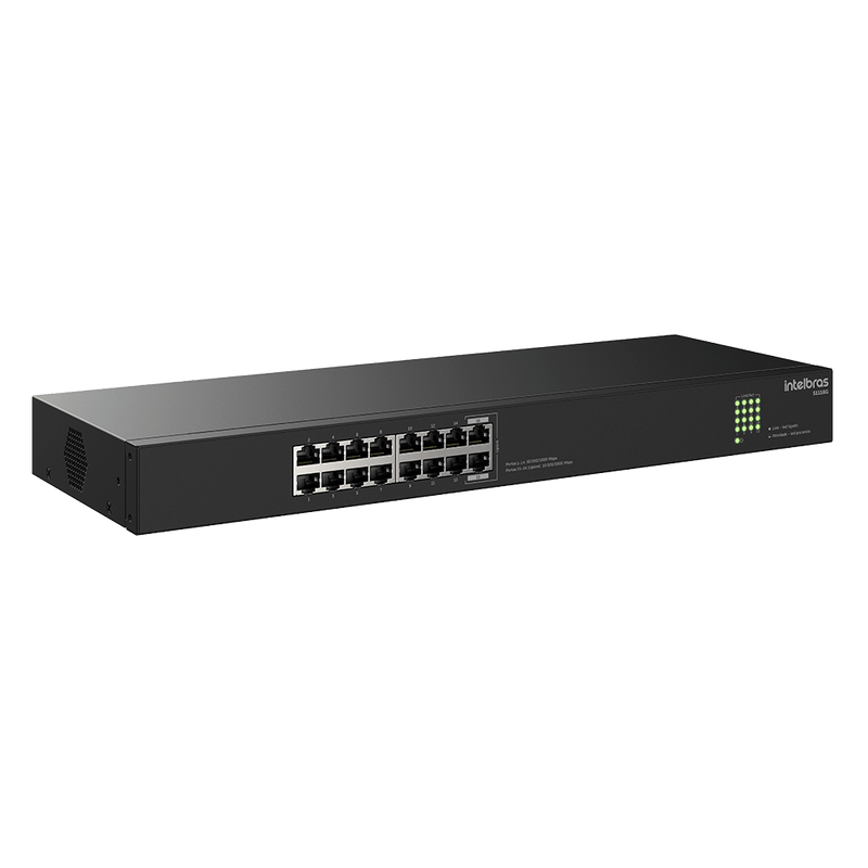 Switch Não Gerenciavel 16 portas Gigabit S1116G Preto Intelbras