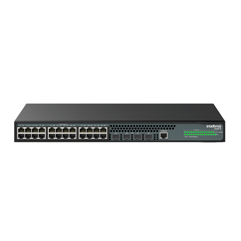 Switch Gerenciável 24 portas Gigabit e 4 portas SFP+ S2328G-B Preto Intelbras