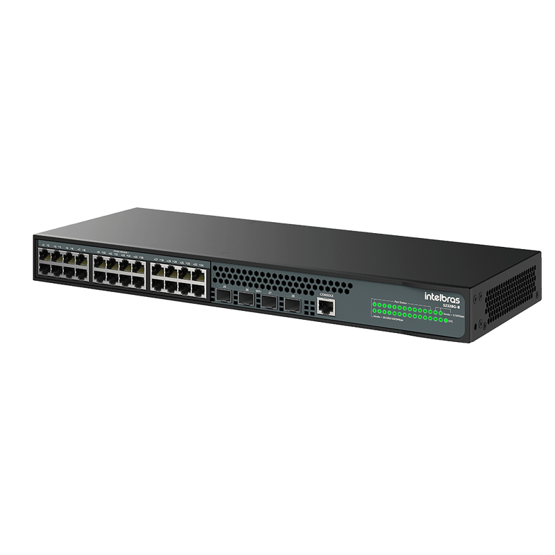 Switch Gerenciável 24 portas Gigabit e 4 portas SFP+ S2328G-B Preto Intelbras