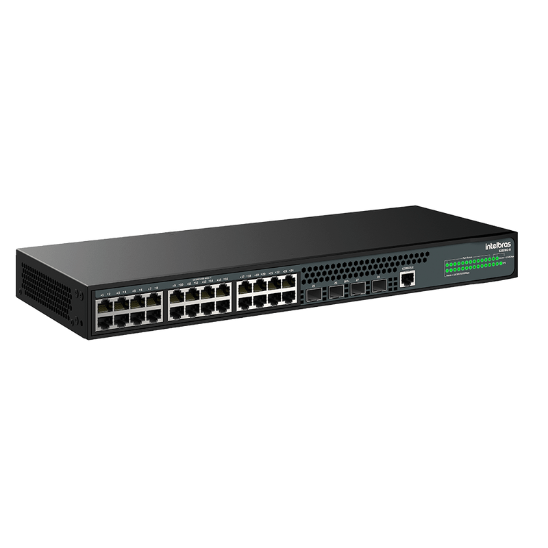 Switch Gerenciável 24 portas Gigabit e 4 portas SFP+ S2328G-B Preto Intelbras