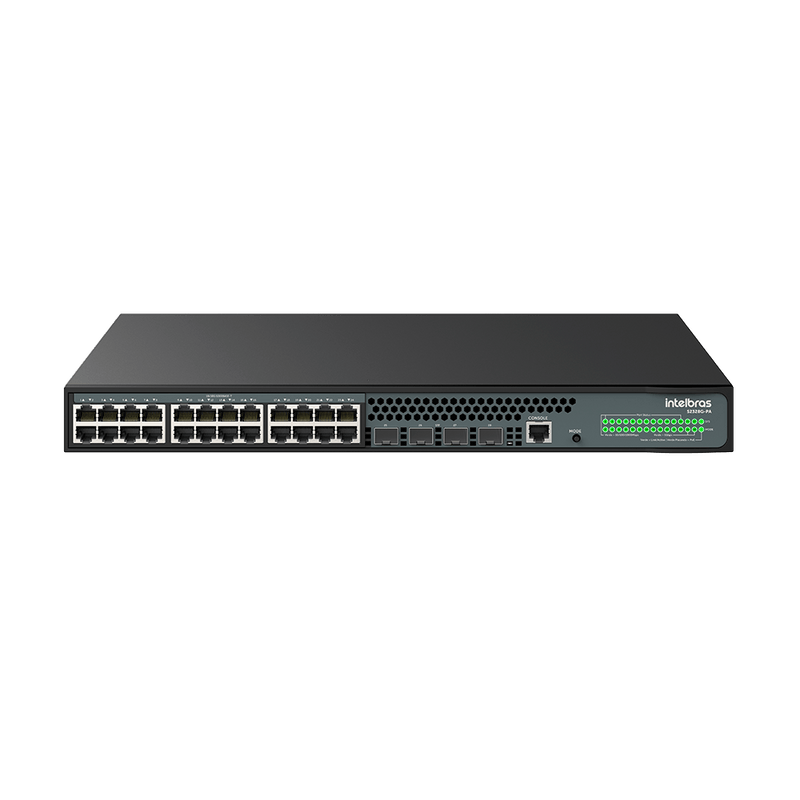 Switch Gerenciável 24 portas Gigabit e 4 Portas SFP S2328G-PA Preto Intelbras