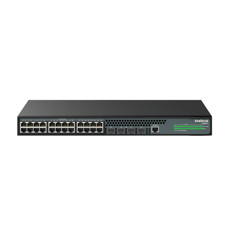 Switch Gerenciável 24 Portas Giga e 4 Portas SFP S2328G-A Preto Intelbras