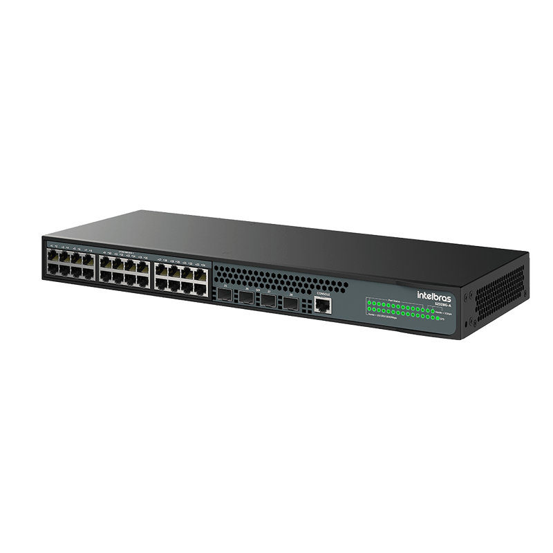 Switch Gerenciável 24 Portas Giga e 4 Portas SFP S2328G-A Preto Intelbras