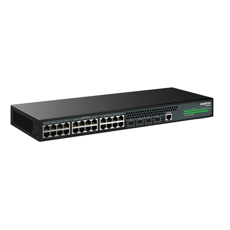 Switch Gerenciável 24 Portas Giga e 4 Portas SFP S2328G-A Preto Intelbras